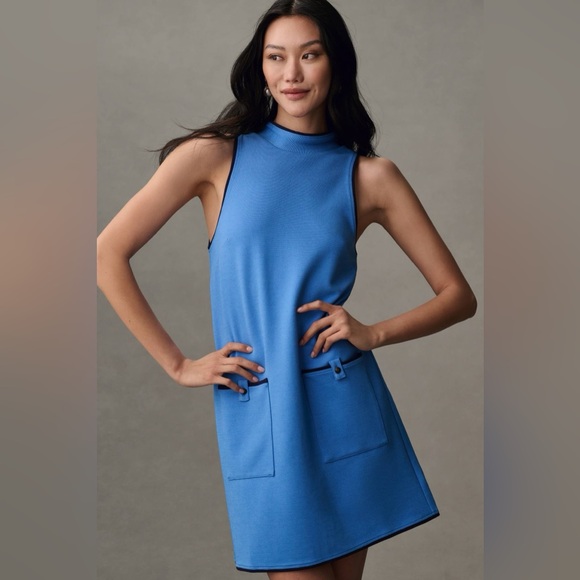 Anthropologie Maeve Sleeveless Mock-Neck Mini Shirt Dress Size Small - Picture 1 of 6